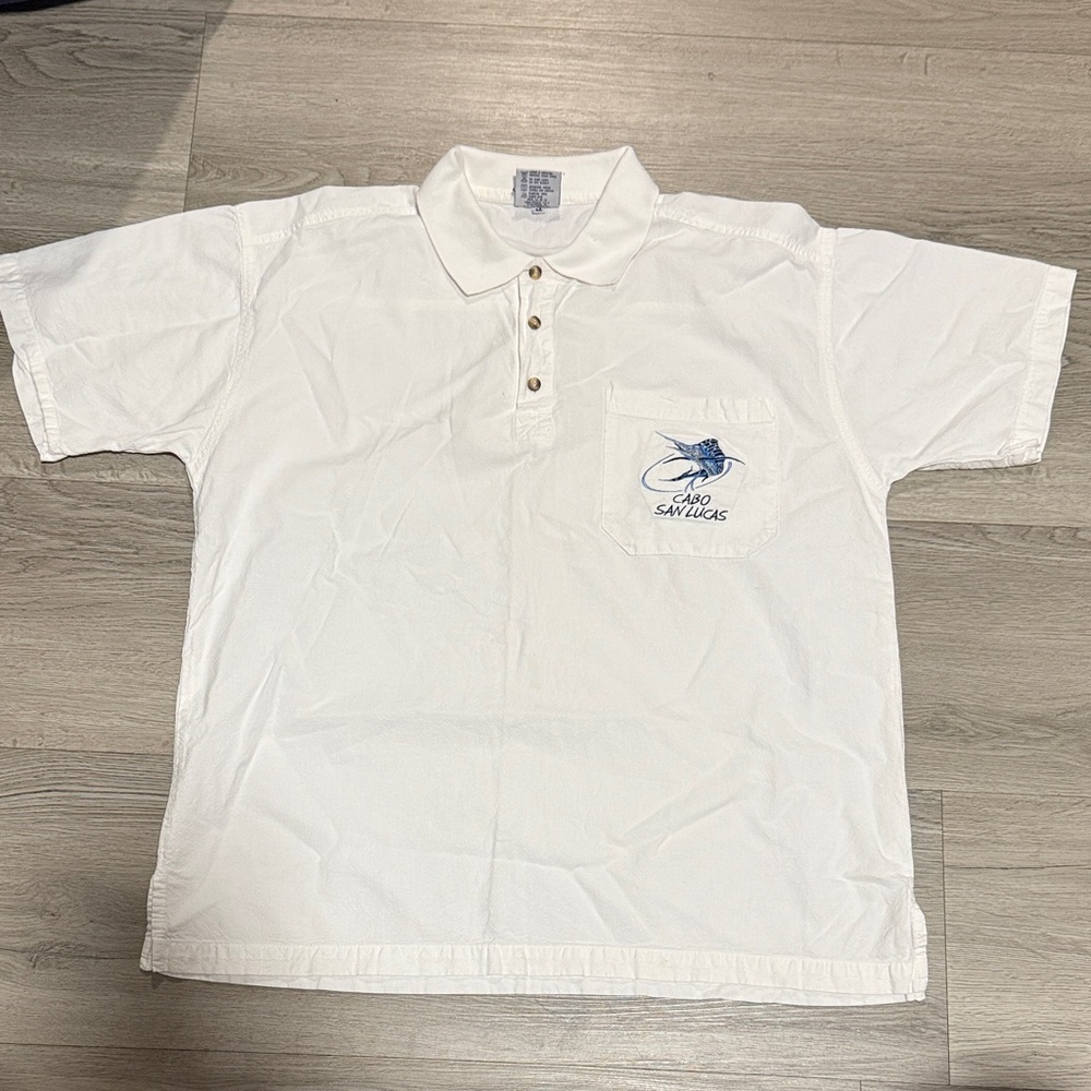 White Polo Shirt with Embroidered Logo